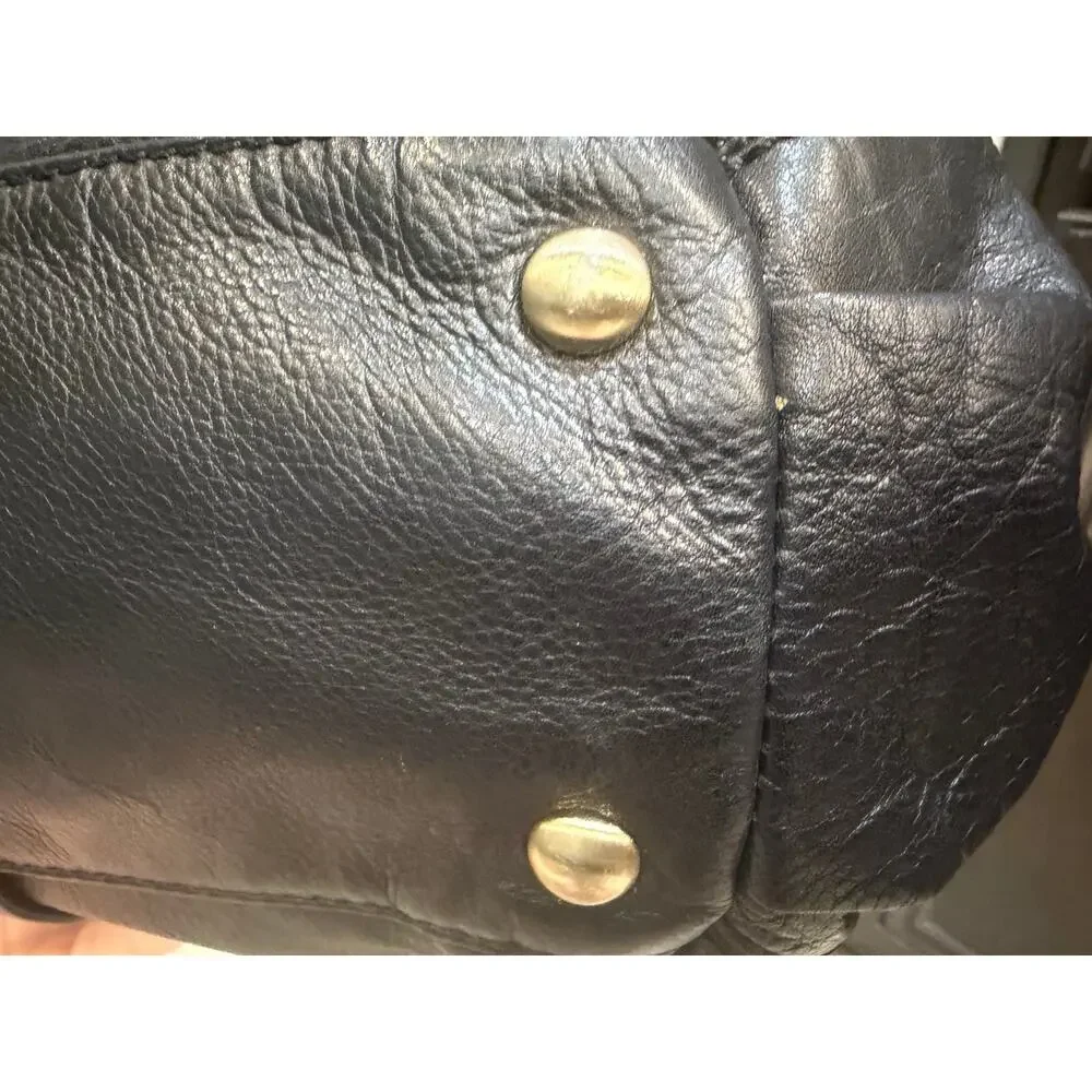 Vintage Michael Michael Kors Black Leather Hobo Shoulder Bag